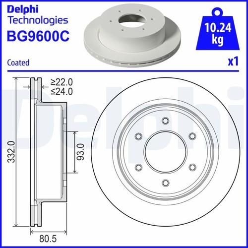 Bremsscheibe delphi bg9600c 1 - bremsscheibe, bg9600c,